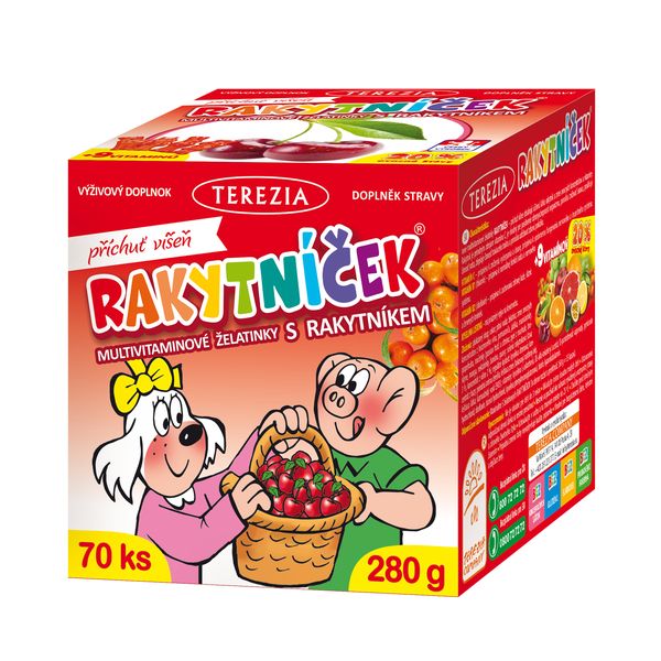 Gelatinas multivitamínicas con espino amarillo - sabor CEREZA 280g 70uds | teresa