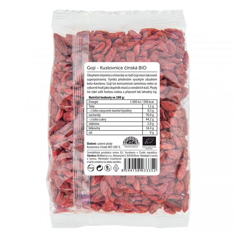 COMESTIBLE ORGÁNICO CHINO GOJI 250g | baya de lobo