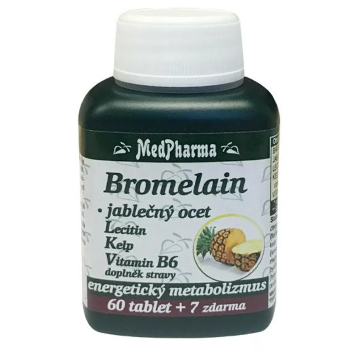 BROMELINA 300 mg + MANZANA. VINAGRE + LECITINA + KELP + B6, 67 comprimidos | MEDIFARMA
