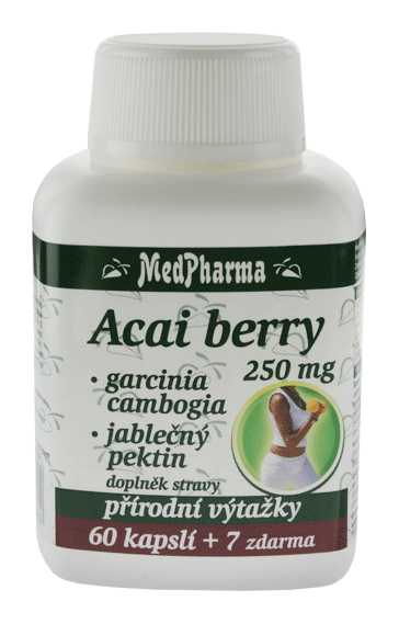 Acai berry 1000mg + garcinia cambogia + manzana. pectina, 67cps. | MedPharma